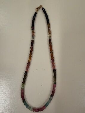Multicolor Tourmaline Beaded Necklace - Elegant Women’s Jewelry